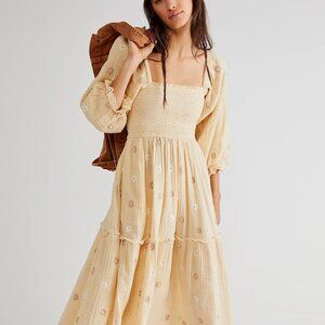 Free People- Dahlia Embroidered Maxi Dress (XS)